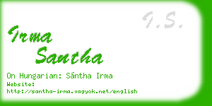 irma santha business card