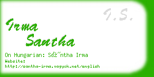 irma santha business card